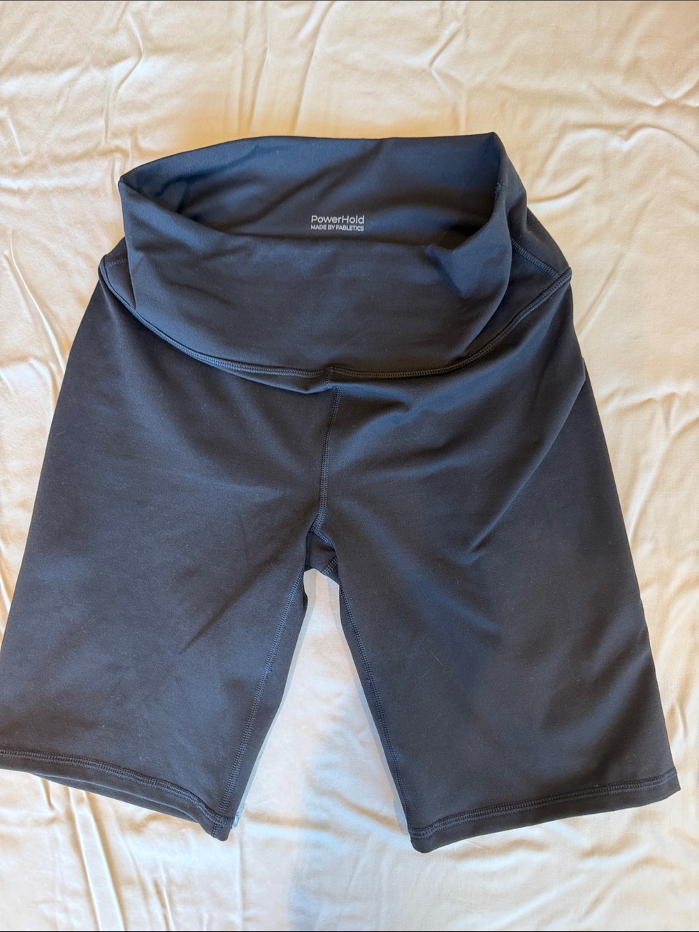Fabletics Black High-Waist PowerHold Bike Shorts